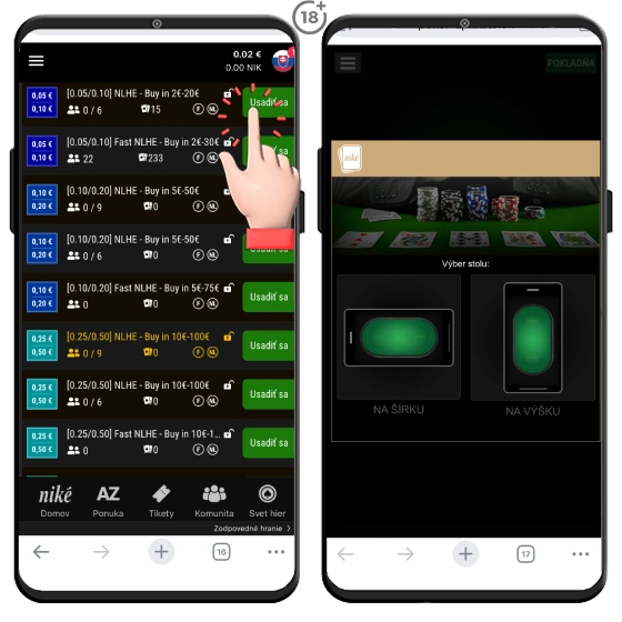 Návod, ako si zahráte online poker v Niké kasíne,