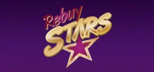 Rebuy Stars logo tabuľka fialove