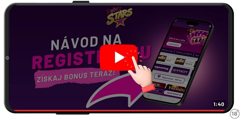 Videonávod na registráciu do Rebuy Stars casino