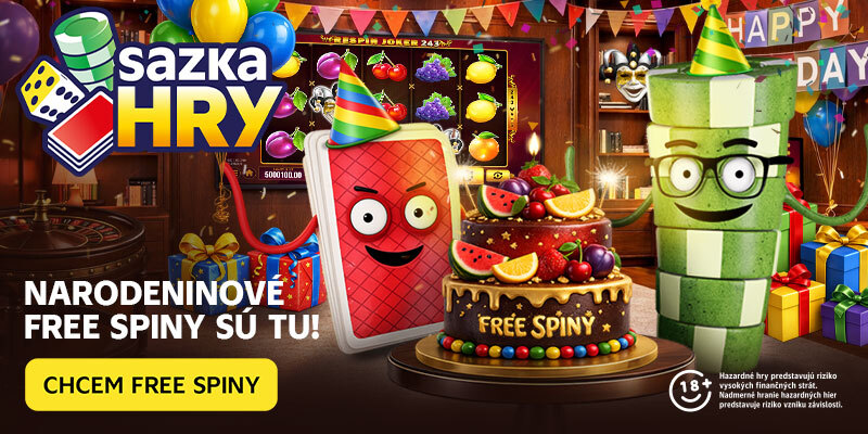 Dňa 14. apríla 2026 môžu hráči zobrať 9 free spinov úplne zadarmo v Sazka Hry online casine v akcii Narodeninové free spiny.