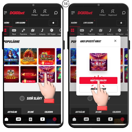 Doxxbet casíno automaty zadarmo