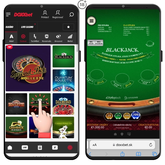 Hrajte blackjack v Doxxbet kasíne