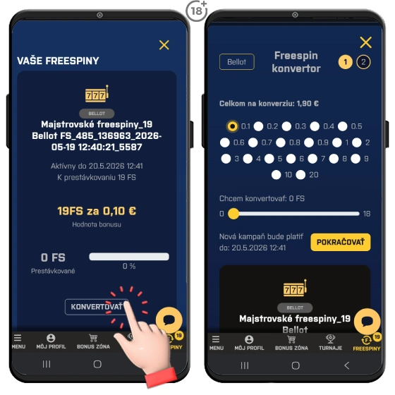 Využite Freespin konvertor v Kajot Intacto kasíne.