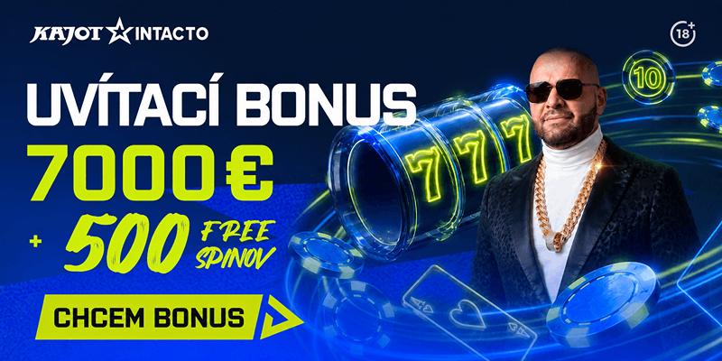 Získajte Kajot Intacto vstupný bonus 500 free spinov + 7000 eur.