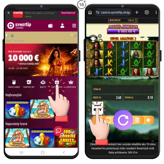 Synottip bonus buy funkcia