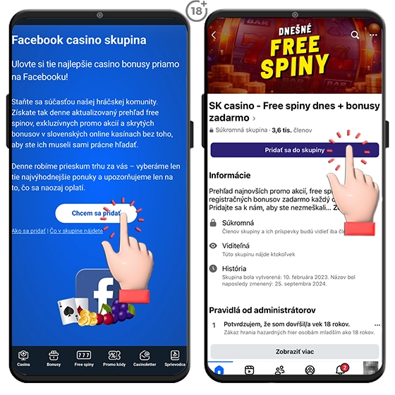 Ako sa pridať do Facebookovej skupiny SK casino