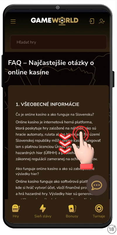 Gameworldbet a FAQ sekcia