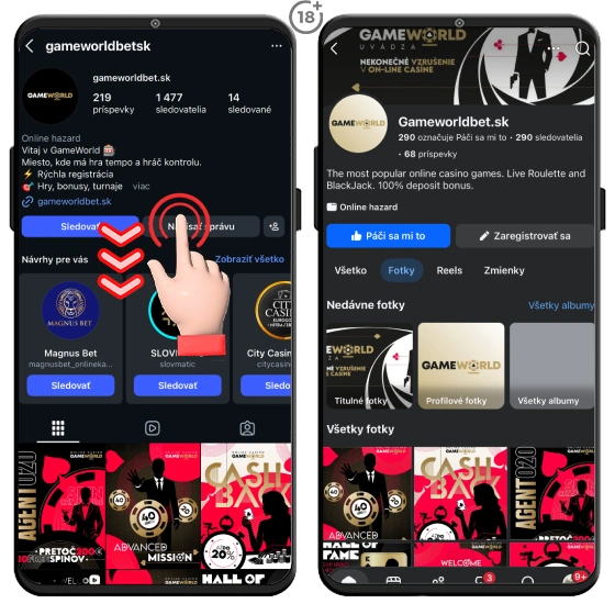 Gameworld casino a socialne siete