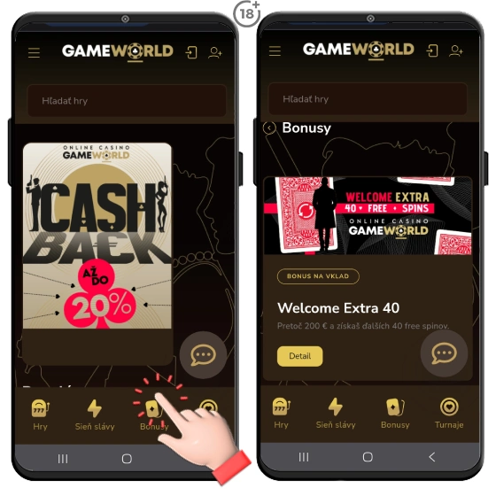 Takto nájdete všetky aktuálne promo akcie v kasíne Gameworldbet.