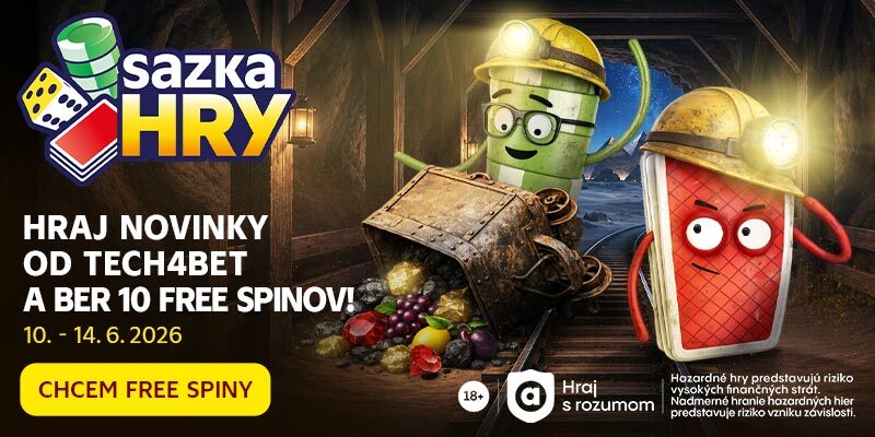 Zahrajte si Tech4bet novinky v kasíne Sazka hry a odneste si 10 free spinov.