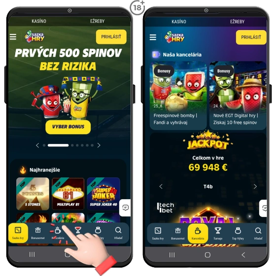 Sazka hry promo akcie objavíte jednoducho v sekcii Kancelária.