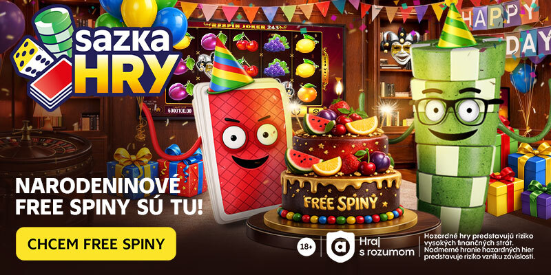 V Sazka Hry online casine môžete zobrať počas narodeninovej akcie dňa 14.6.2026 bonus 11 free spinov úplne zadarmo.