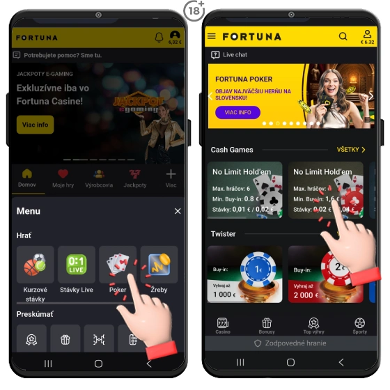 Vyskúšajte si Cash games v online kasíne Fortuna.