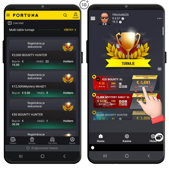Zapojte sa do Fortuna turnajov v sekcii online poker.