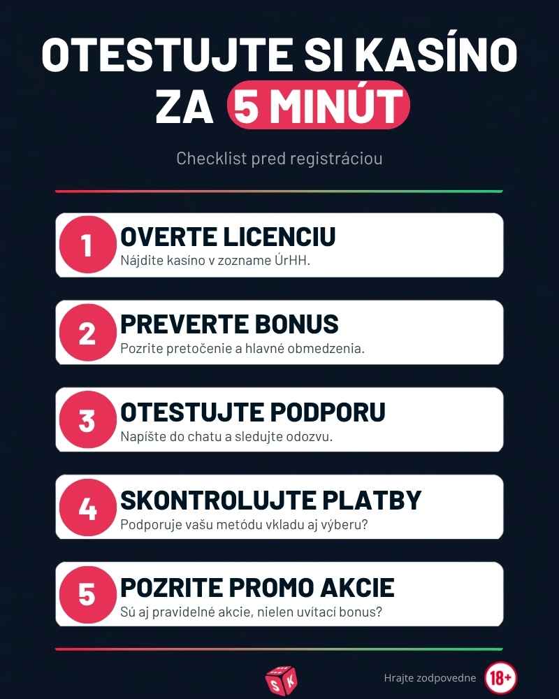 Green a red flags online kasín - checklist pred registráciou