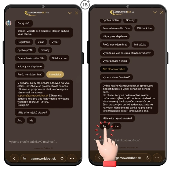 live chat v kasíne gameworld