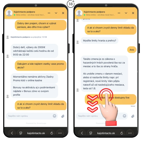 kajot live chat podpora
