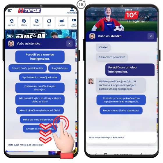 zakaznícka podpora live chat v kasíne Tipos