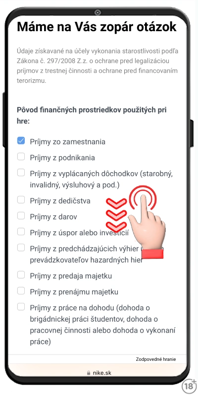 aml dotazník v niké