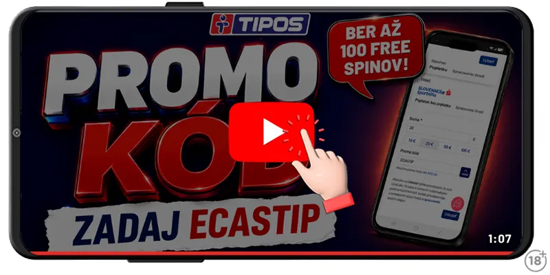 Video, ako funguje promo kód ECASTIP v Tipose