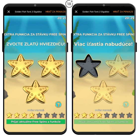 Mobilná verzia automatu Golden Fish Tank 2 Gigablox od Yggdrasil s ukážkou výhernej kombinácie počas hrania zdarma v online kasíne