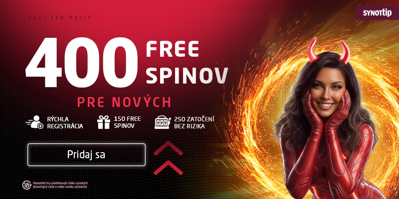 Synottip vstupný bonus 150 free spinov za registráciu